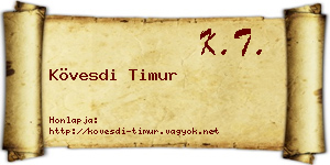 Kövesdi Timur névjegykártya